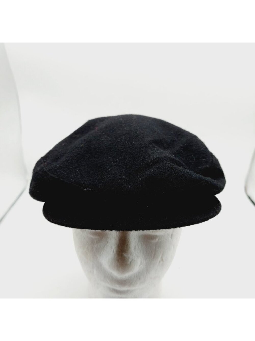 W & M Cabbie Hat Wool Newsboy Cap Size Small Black